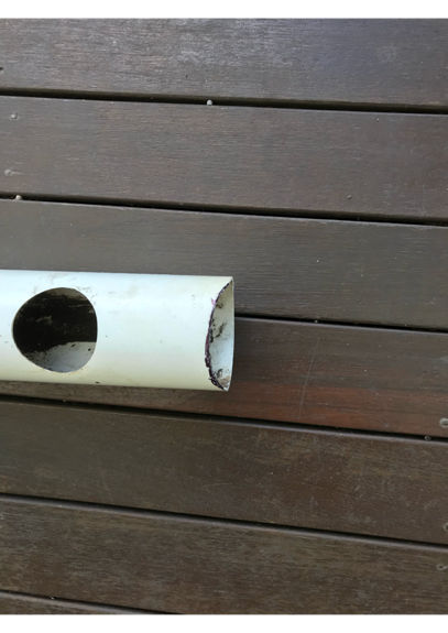 Pipe cut with a wedged edge designed to fit in a tapered polystyrene box